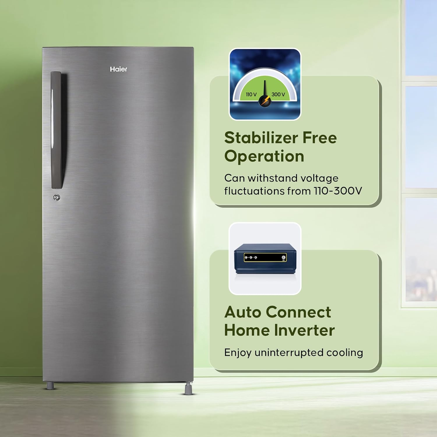 Haier 190 L, 4 Star, Direct Cool Single Door Refrigerator