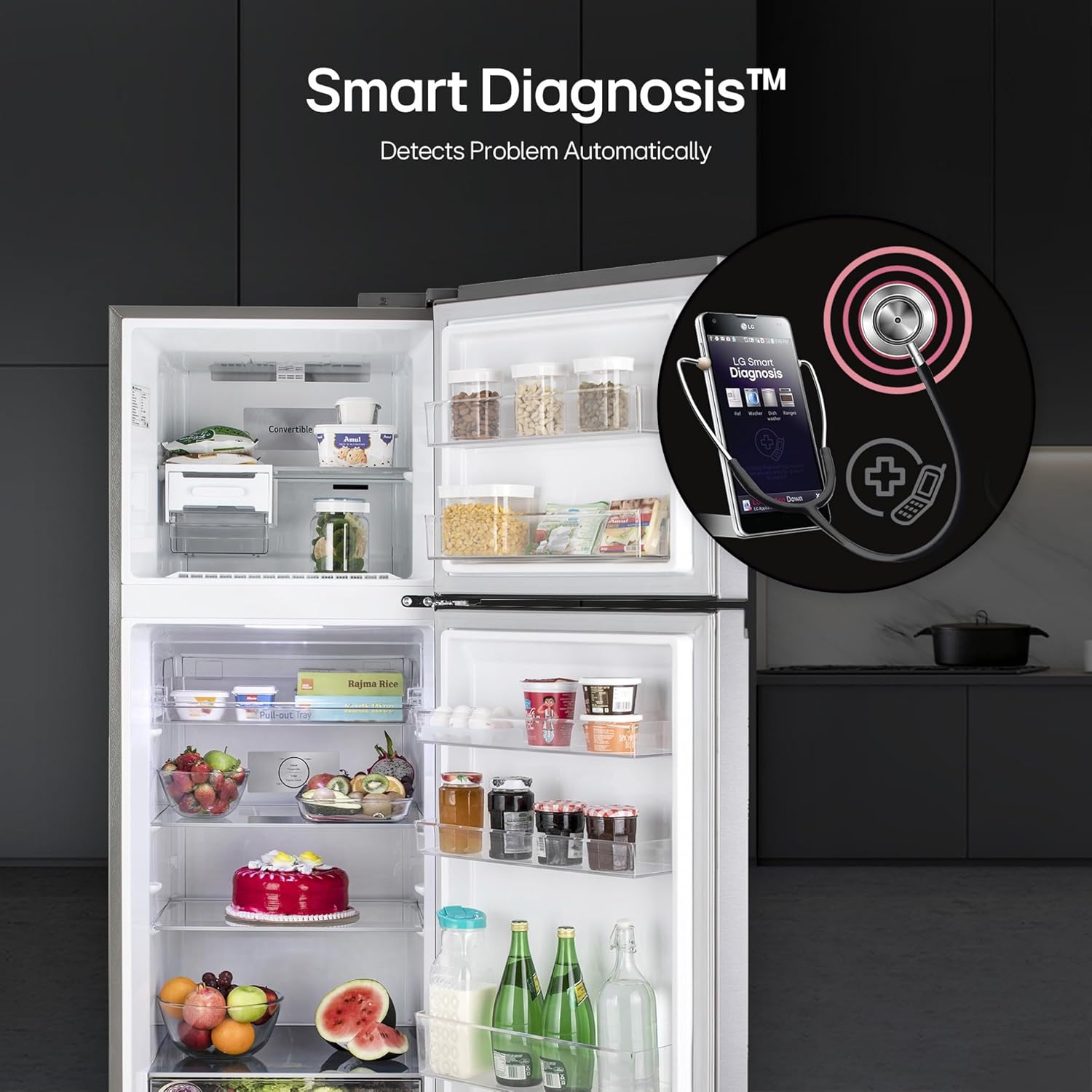 LG 322 L 3 Star Frost-Free Smart Inverter Double Door Refrigerator
