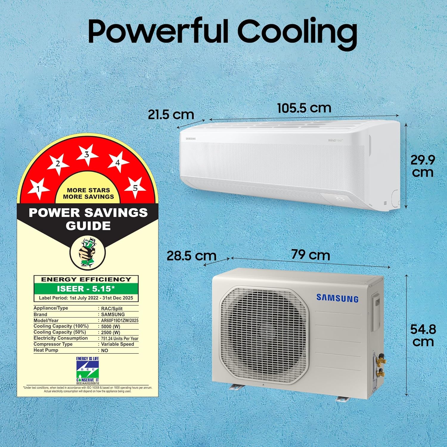 Samsung 1.5 Ton 5 Star Windfree AI Inverter Smart Split AC